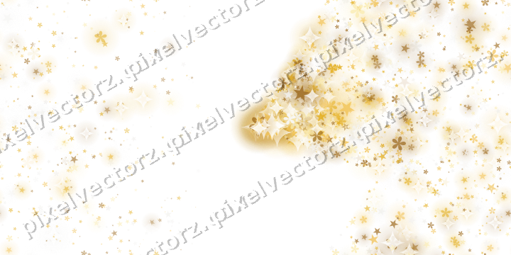 Nahtloser Glitzerfächer aus Sternen und Blüten auf transparentem Grund