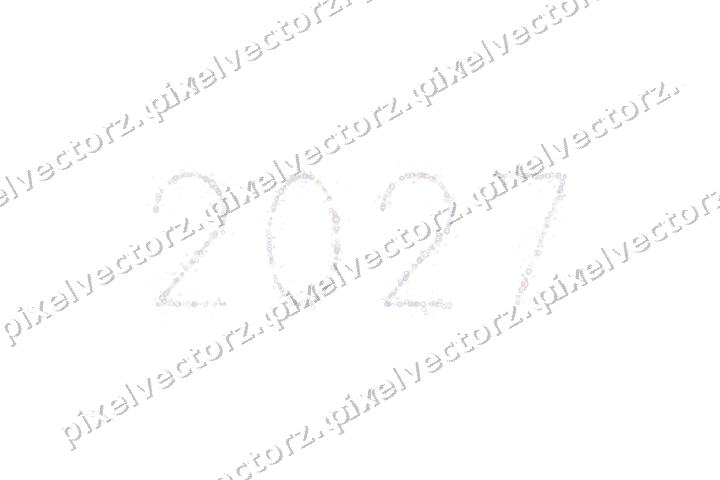 Nahtlose Glitzerzahl 2027 in Blassrosa auf transparentem Grund