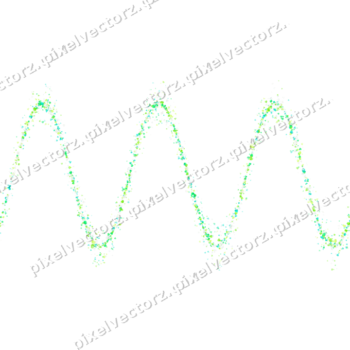 Nahtlose Glitzerwelle in Grün und Limette auf transparentem Grund