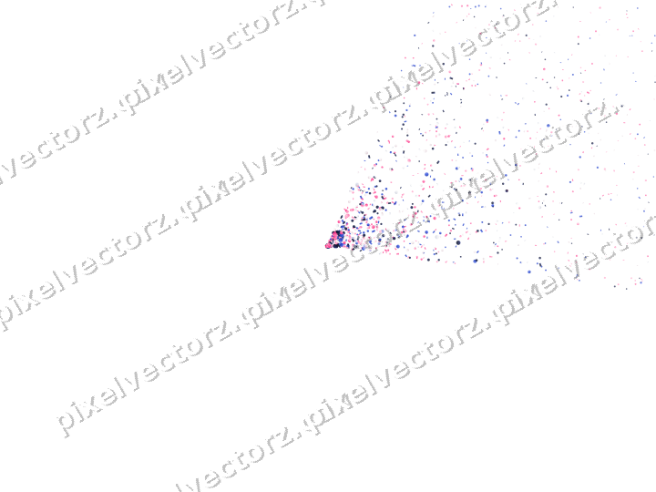 Nahtloser Glitzerfächer in Rosa und Blau auf transparentem Grund