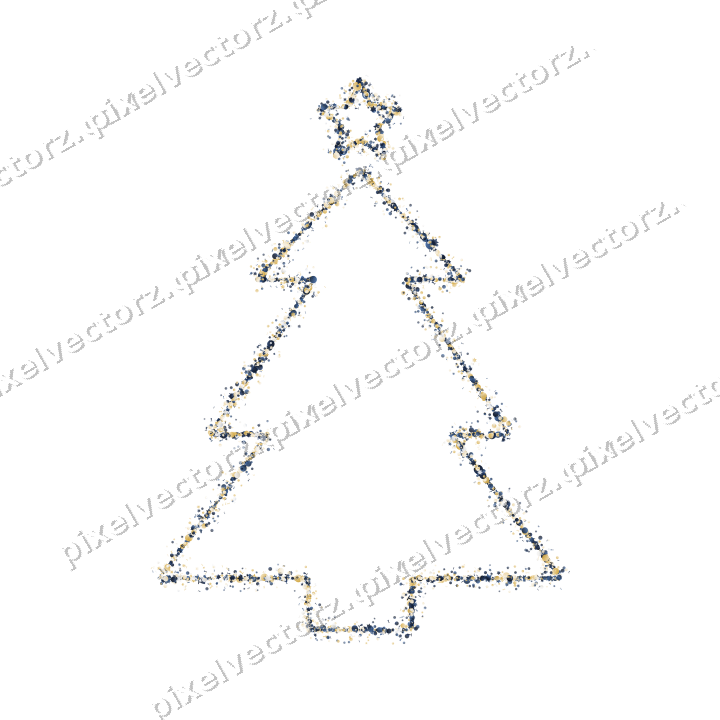 Nahtloser Glitzer-Weihnachtsbaum in Dunkelblau auf transparentem Grund