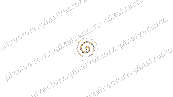 Nahtlose Glitzerspirale aus Herzen und Punkten auf transparentem Grund
