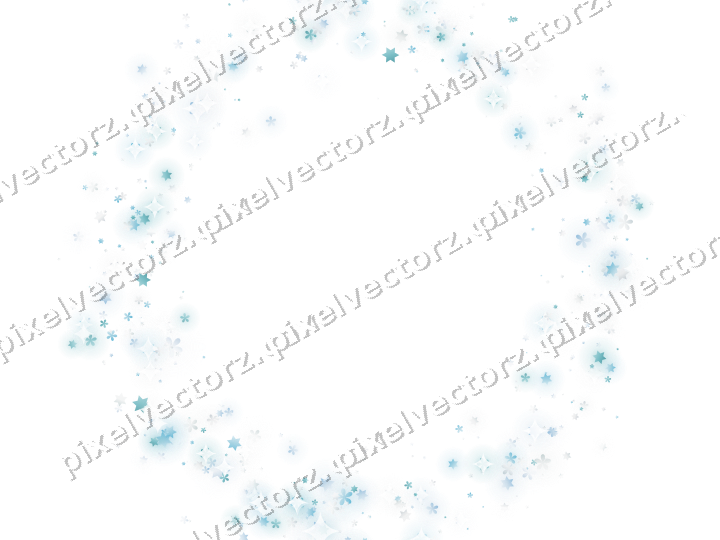 Nahtloser Glitzerkranz aus Sternen und Blüten auf transparentem Grund