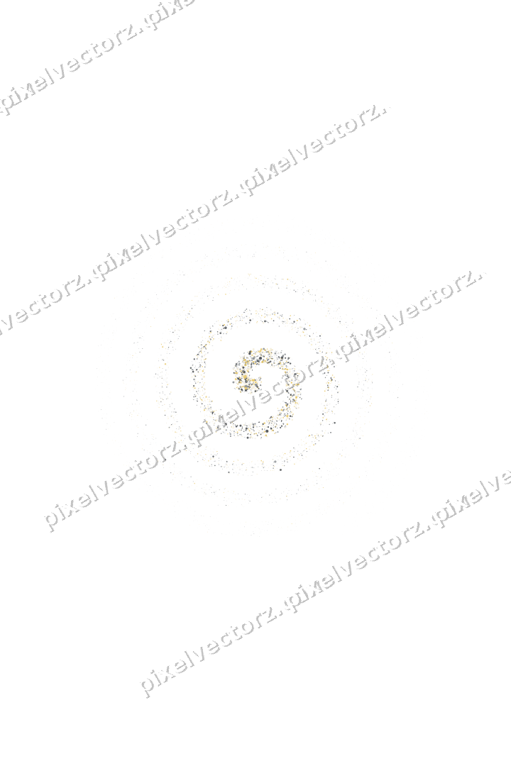 Nahtlose Glitzerspirale in Bernstein und Grau auf transparentem Grund