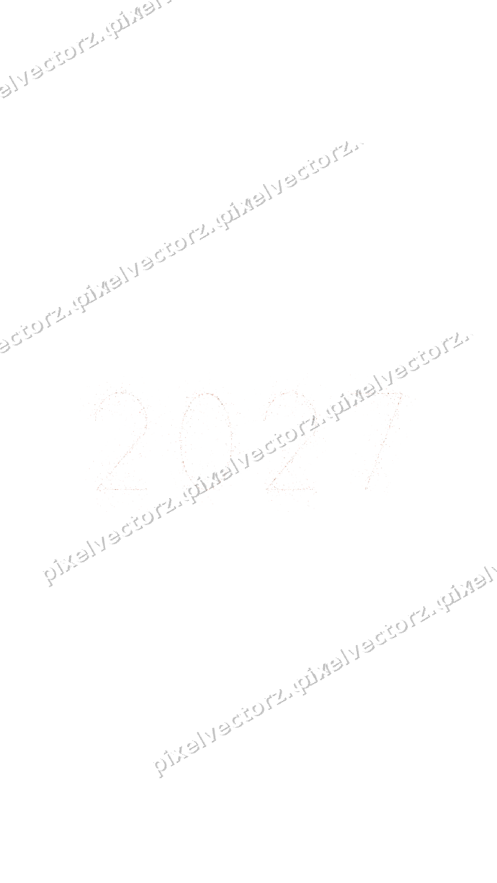 Nahtlose Glitzerzahl 2027 aus Sternen auf transparentem Grund