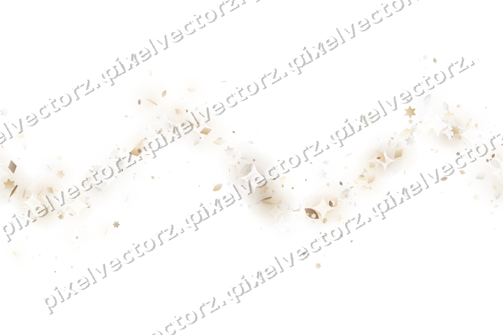 Nahtlose Glitzerwelle aus Sternen und Tropfen auf transparentem Grund