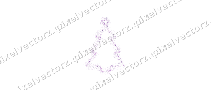Nahtloser Glitzer-Weihnachtsbaum in Violett auf transparentem Grund