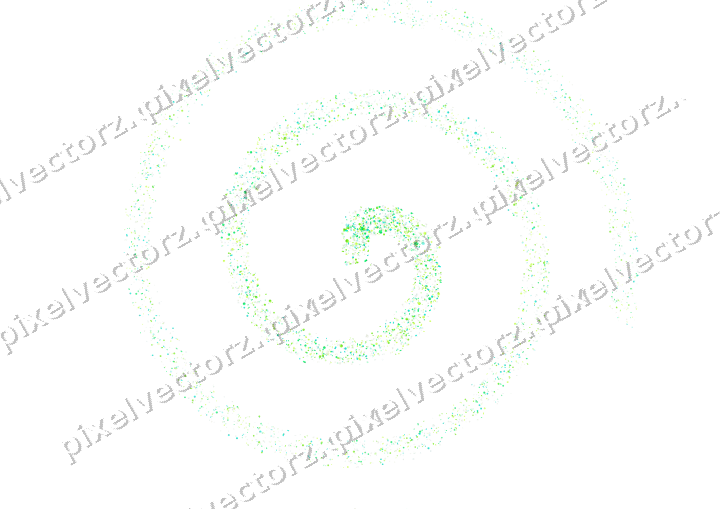 Nahtlose Glitzerspirale in Grün und Limette auf transparentem Grund
