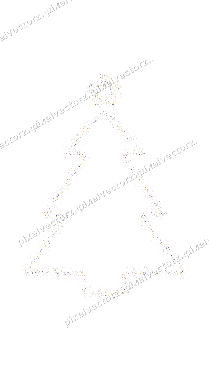 Nahtloser Glitzer-Weihnachtsbaum in Bernstein auf transparentem Grund