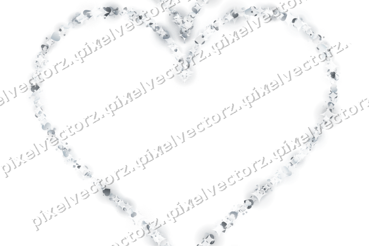 Nahtloses Glitzerherz aus Herzen in Blassblau auf transparentem Grund