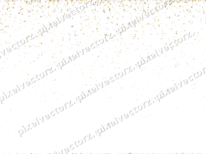 Nahtloser Glitzerregen in Bernstein auf transparentem Grund