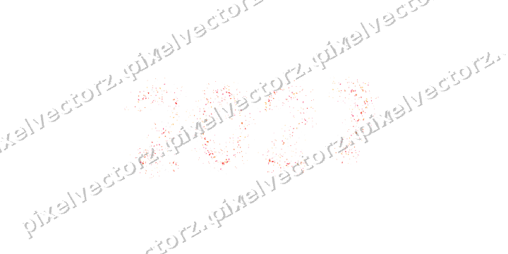 Nahtlose Glitzerzahl 2027 in Rot und Orange auf transparentem Grund
