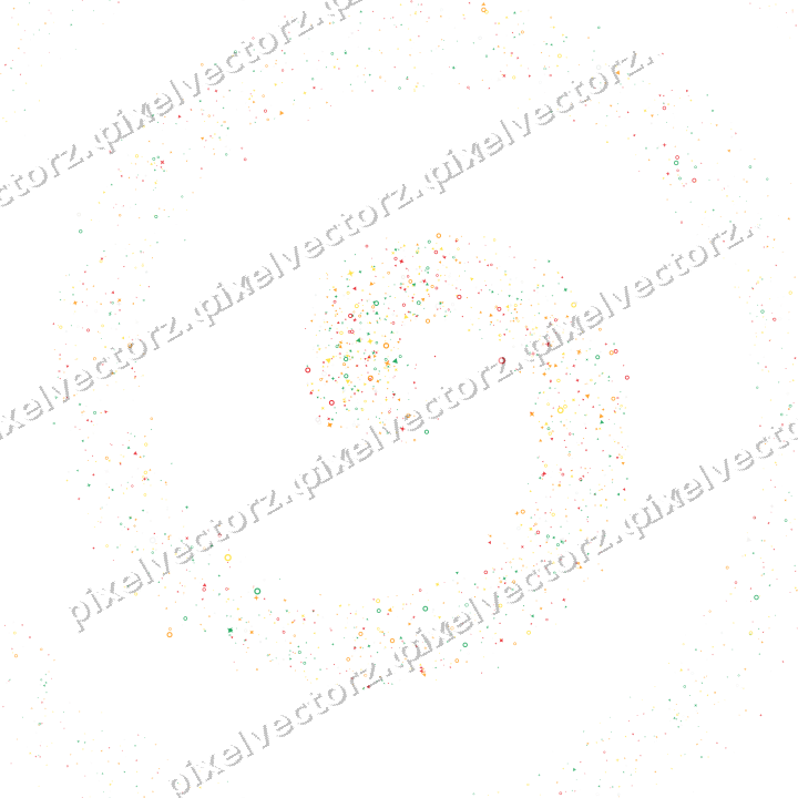 Nahtlose Glitzerspirale aus Sternen und Funken auf transparentem Grund