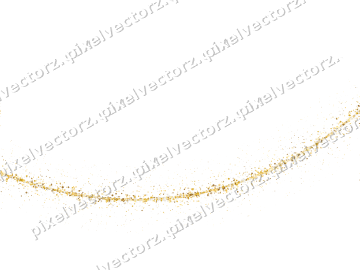 Nahtloser Glitzerbogen aus Blüten und Punkten auf transparentem Grund