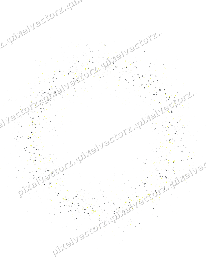 Nahtloser Glitzerkranz aus Konfetti in Gelb auf transparentem Grund