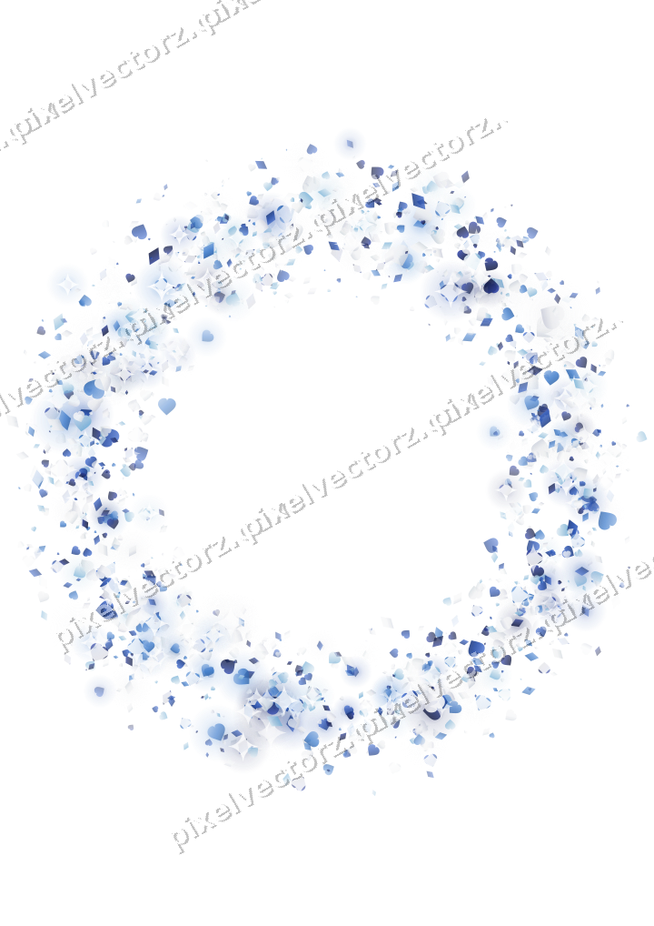 Nahtloser Glitzerkranz aus Herzen und Rauten auf transparentem Grund
