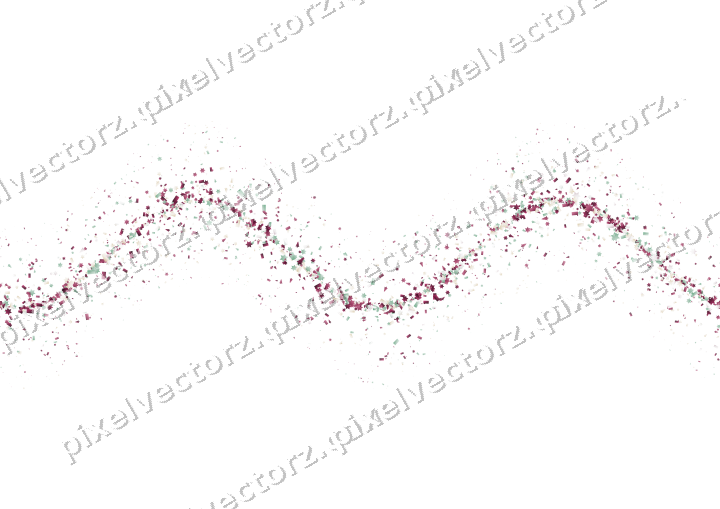 Nahtlose Glitzerwelle in Dunkelrosa und Grün auf transparentem Grund