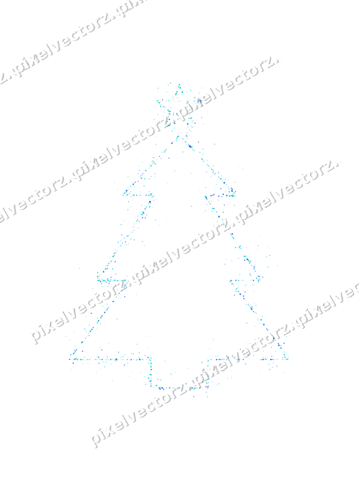 Nahtloser Glitzer-Weihnachtsbaum in Türkis auf transparentem Grund