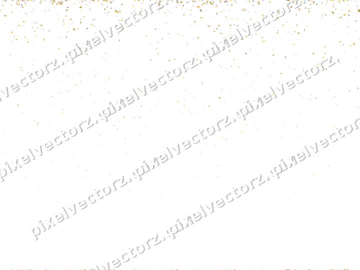 Nahtloser Glitzerregen in Bernstein auf transparentem Grund