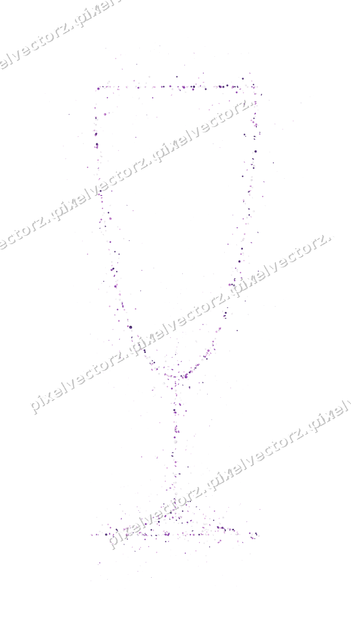 Nahtloses Glitzer-Sektglas in Violett auf transparentem Grund