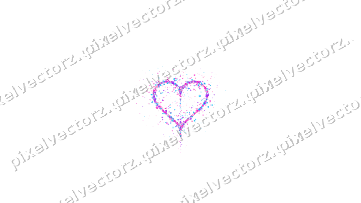 Nahtloses Glitzerherz in Magenta und Violett auf transparentem Grund