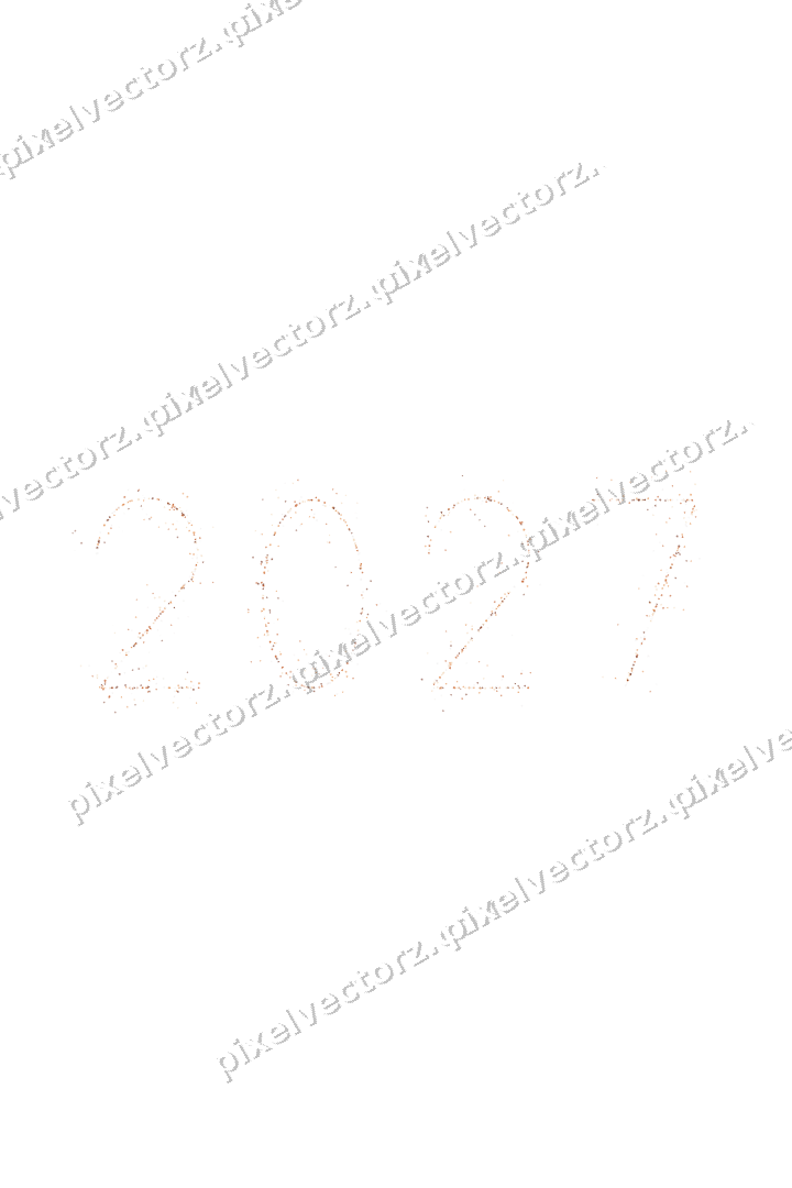 Nahtlose Glitzerzahl 2027 auf transparentem Grund