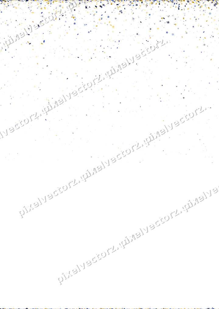 Nahtloser Glitzerregen in Bernstein und Blau auf transparentem Grund
