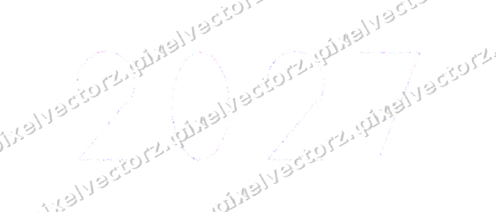 Nahtlose Glitzerzahl 2027 in Violett und Blau auf transparentem Grund