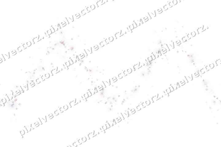 Nahtlose Glitzerwelle aus Sternen und Blüten auf transparentem Grund