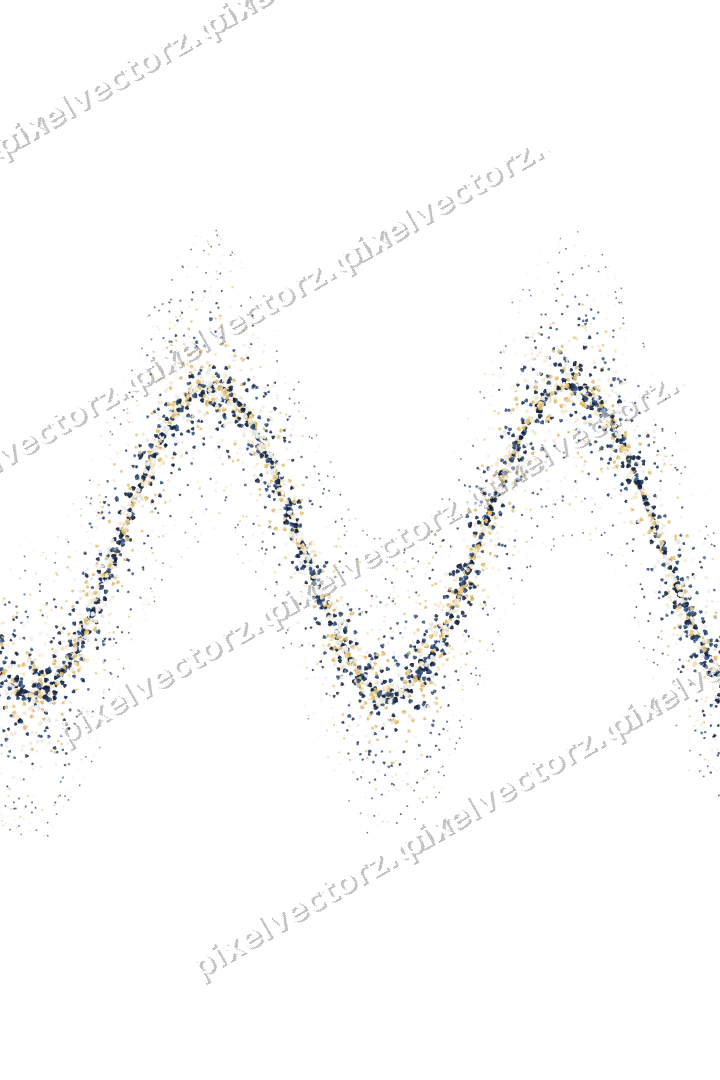 Nahtlose Glitzerwelle aus Herzen in Dunkelblau auf transparentem Grund