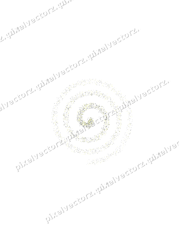 Nahtlose Glitzerspirale aus Sternen und Funken auf transparentem Grund