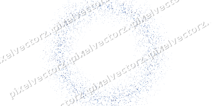 Nahtloser Glitzerkranz aus Punkten in Blau auf transparentem Grund