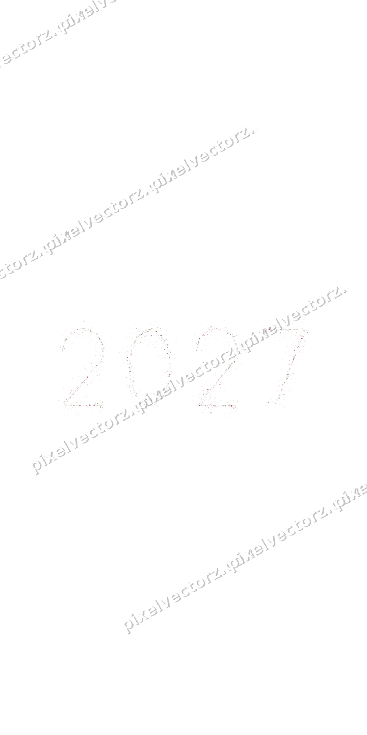 Nahtlose Glitzerzahl 2027 in Limette und Rosa auf transparentem Grund