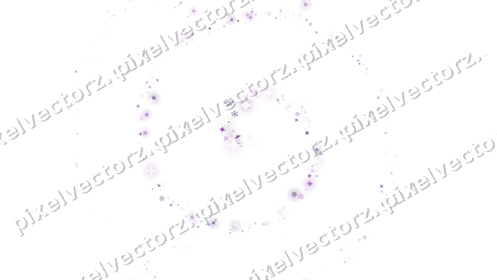 Nahtlose Glitzerspirale aus Sternen und Funken auf transparentem Grund