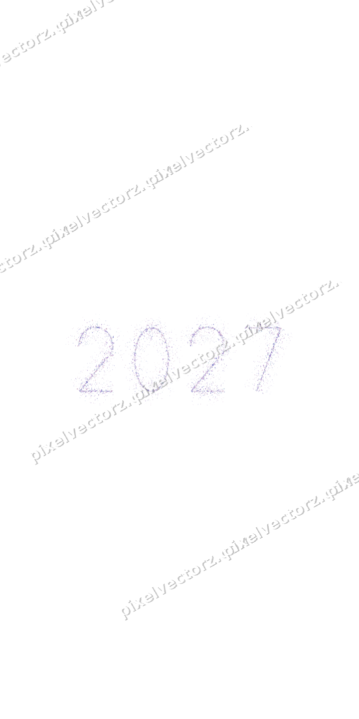Nahtlose Glitzerzahl 2027 in Violett und Blau auf transparentem Grund