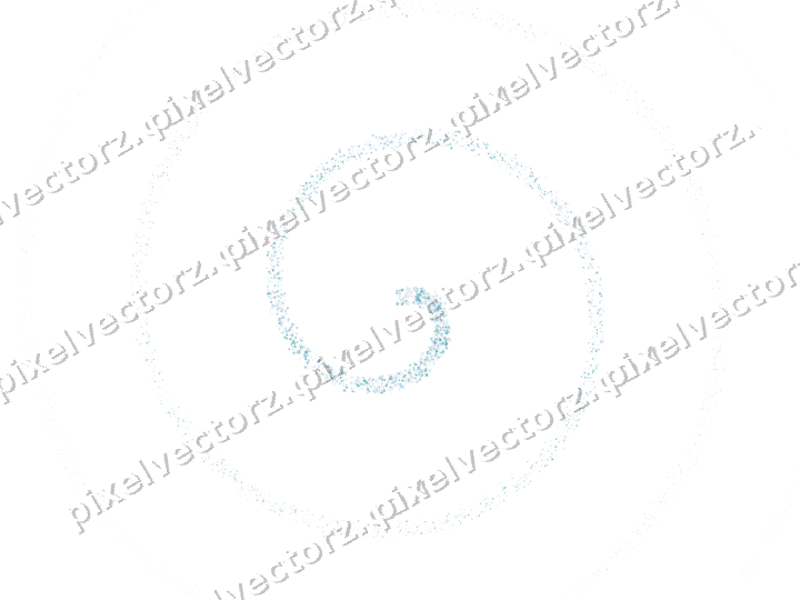 Nahtlose Glitzerspirale aus Funken in Türkis auf transparentem Grund