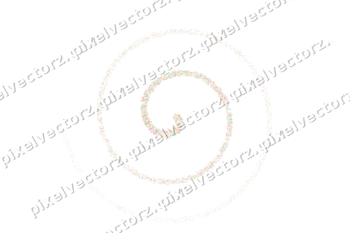 Nahtlose Glitzerspirale aus Tropfen und Ringen auf transparentem Grund