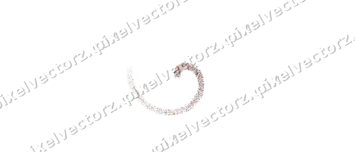 Nahtlose Glitzerspirale in Orange und Türkis auf transparentem Grund