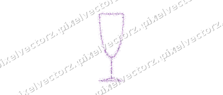 Nahtloses Glitzer-Sektglas in Violett auf transparentem Grund