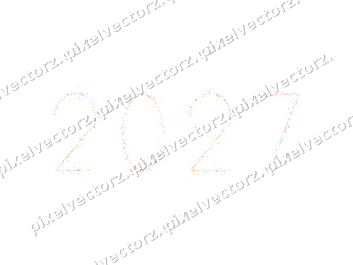Nahtlose Glitzerzahl 2027 in Blassrosa auf transparentem Grund