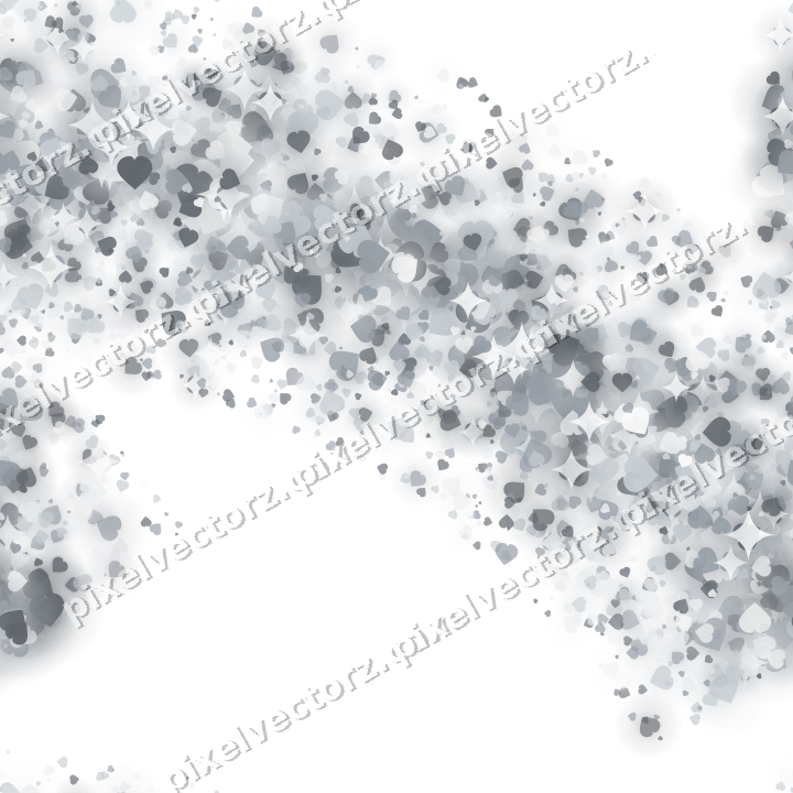 Nahtloser Glitzerbogen aus Herzen in Blassblau auf transparentem Grund
