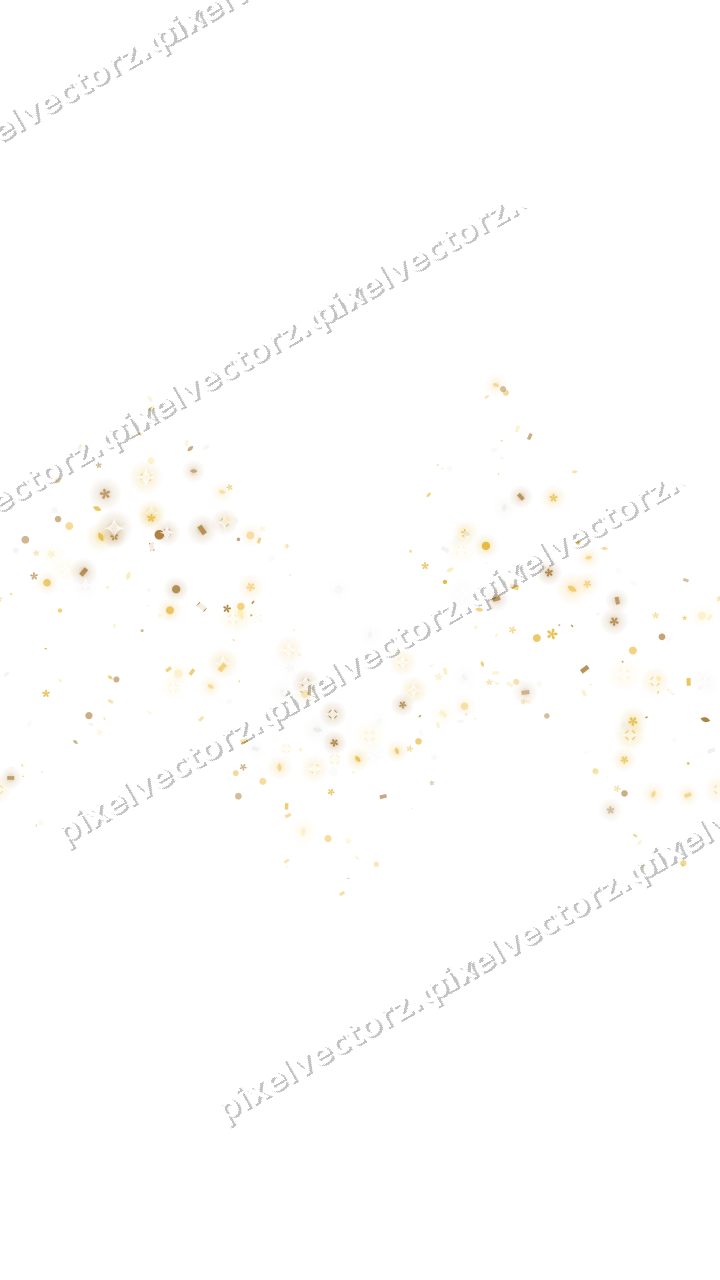 Nahtlose Glitzerwelle aus Blüten und Tropfen auf transparentem Grund