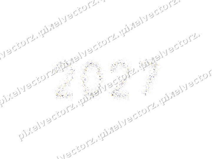 Nahtlose Glitzerzahl 2027 in Dunkelblau auf transparentem Grund