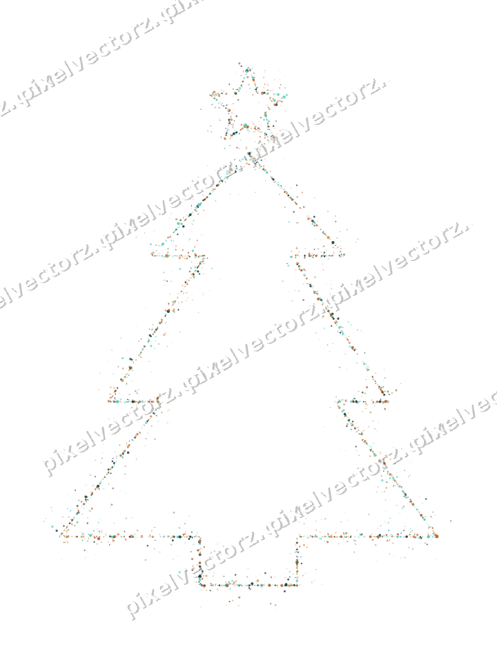Nahtloser Glitzer-Weihnachtsbaum in Orange auf transparentem Grund