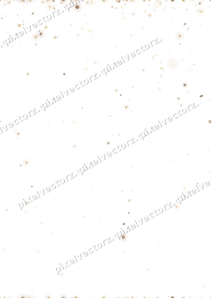 Nahtloser Glitzerregen aus Blüten und Punkten auf transparentem Grund
