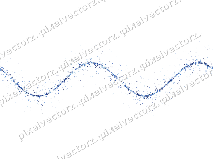 Nahtlose Glitzerwelle aus Funken in Blau auf transparentem Grund