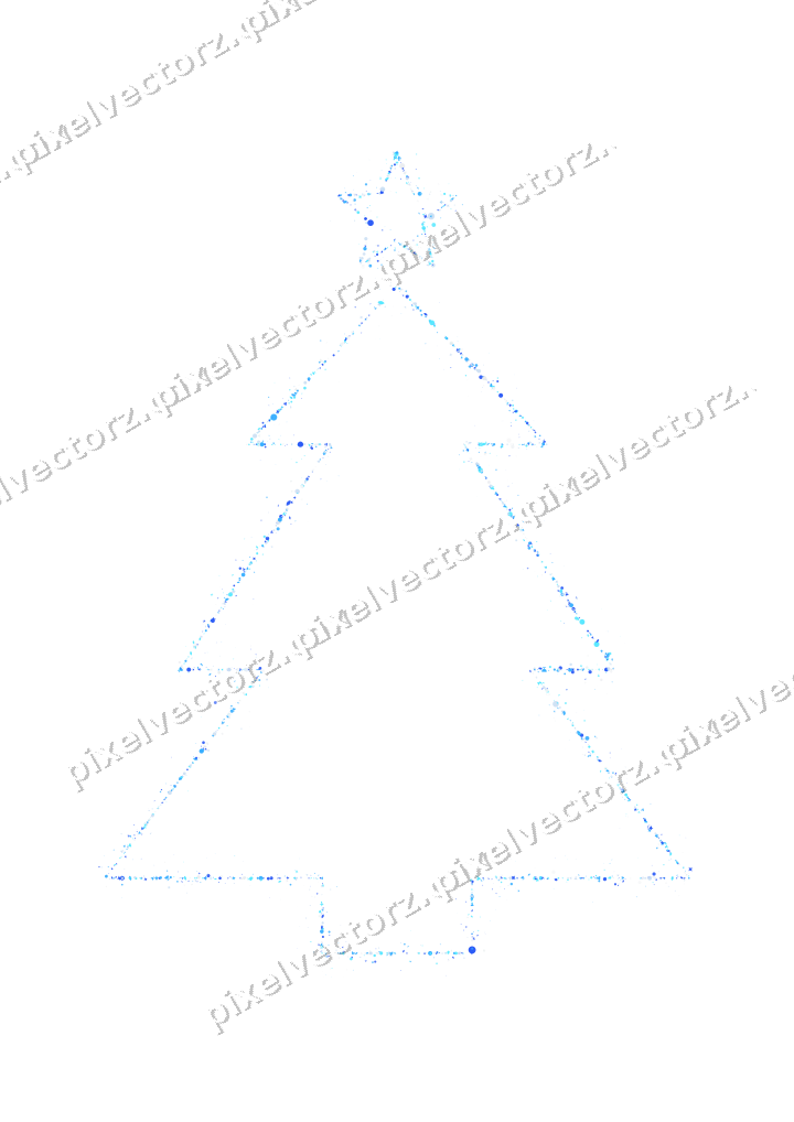 Nahtloser Glitzer-Weihnachtsbaum in Türkis auf transparentem Grund