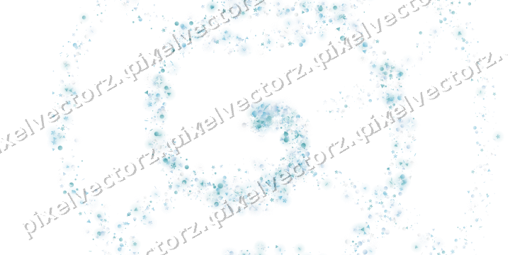 Nahtlose Glitzerspirale aus Blüten und Punkten auf transparentem Grund