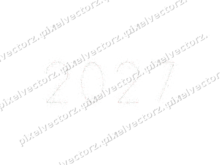 Nahtlose Glitzerzahl 2027 in Dunkelgrün auf transparentem Grund