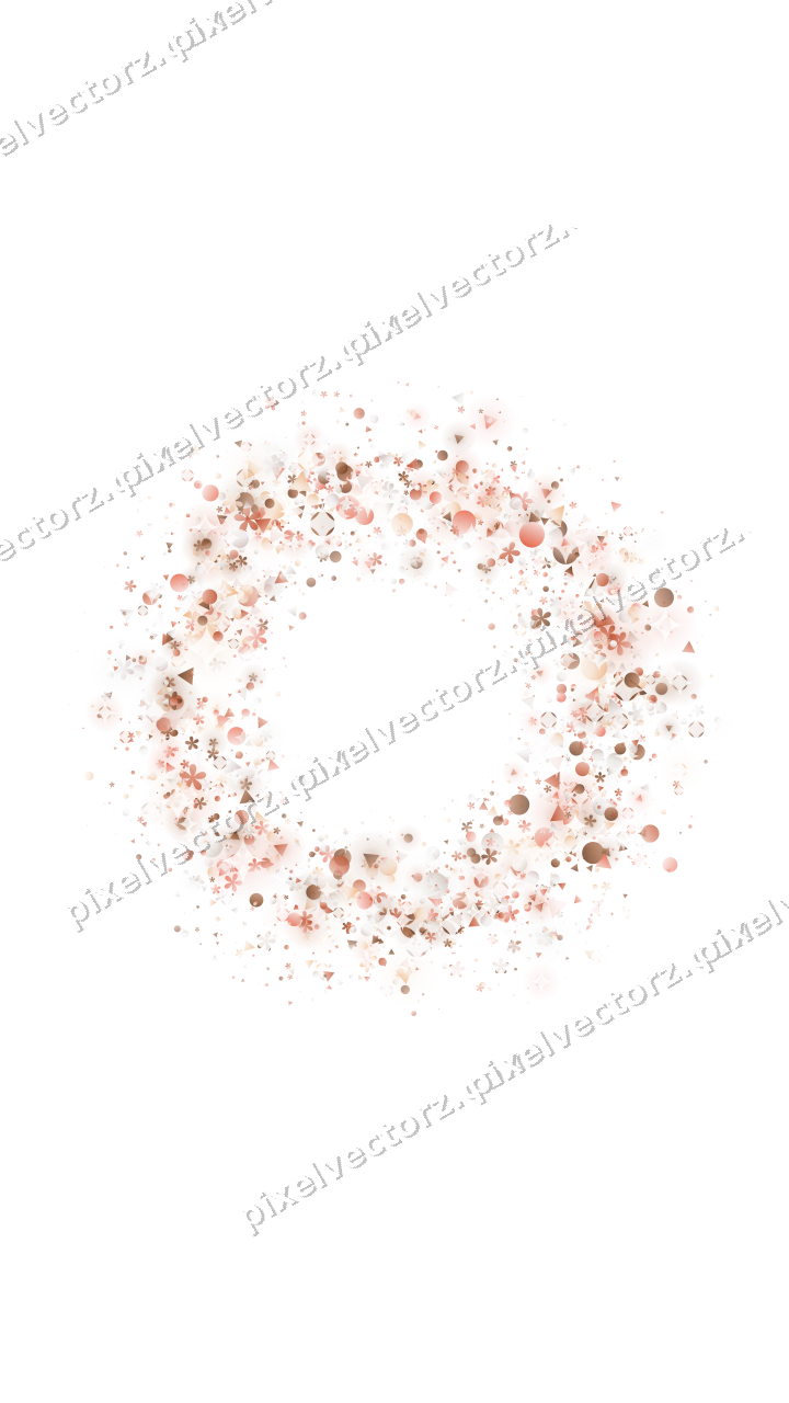 Nahtloser Glitzerkranz aus Blüten und Punkten auf transparentem Grund